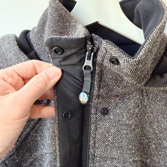 Lululemon Apres Sport Hooded Belted Tweed Trench Jacket Women’s Size 10 Gray Q8 - Picture 6 of 12